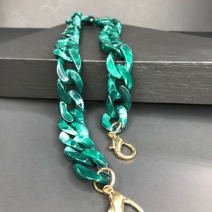 CLOSET REHAB Bags - 🆑 Dark Green Short Acrylic Chain Link Bag Strap CLOSET REHAB Bags - 🆑 Dark Green Short Acrylic Chain Link Bag Strap